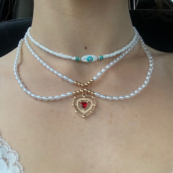 Double strand heart necklace - Picture 2 of 2